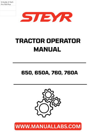 Enhance your farming efficiency with the STEYR 650, 650A, 760, and 760A Tractor Operator Manual (1TS244-75F-I). This comprehensive guide is designed to provide you with essential information on operating and maintaining your tractor, ensuring optimal performance and longevity.