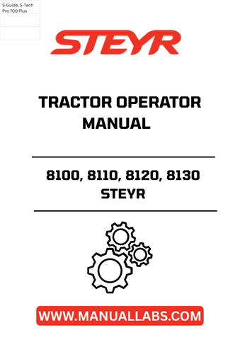 Enhance your farming efficiency with the STEYR 8100, 8110, 8120, and 8130 Tractor Operator Manual (1TS280-84). This comprehensive guide is designed to provide you with essential information on operating and maintaining your STEYR tractor, ensuring optimal performance and longevity.