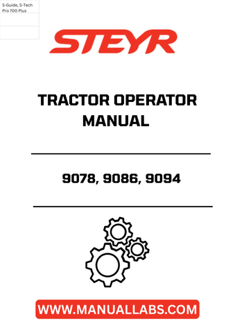 Enhance your farming efficiency with the STEYR 9078, 9086, 9094 Tractor Operator Manual (1TS230-93). This comprehensive guide is designed specifically for your STEYR tractor models, providing essential information to optimize performance and ensure safe operation.