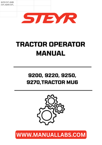 Discover the essential STEYR 9200, 9220, 9250, and 9270 Tractor Operator Manual (6-3540), designed to enhance your farming experience. This comprehensive guide provides detailed instructions and insights tailored specifically for your MU6 tractor, ensuring you maximize its performance and longevity.