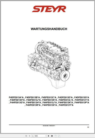Discover the essential STEYR Agricultural Tractor F4DFE613A – F4HFE613Y Maintenance Manual, now available in a convenient PDF format. This comprehensive guide is designed to help you maintain your tractor efficiently, ensuring optimal performance and longevity.