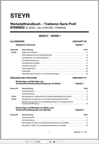 Discover the ultimate resource for maintaining your STEYR Agricultural Tractor with the PROFI Series Workshop Manual (Part Number: 87699022). This comprehensive PDF file is designed to provide you with detailed insights and step-by-step instructions, ensuring that you can perform repairs and maintenance with confidence and precision.