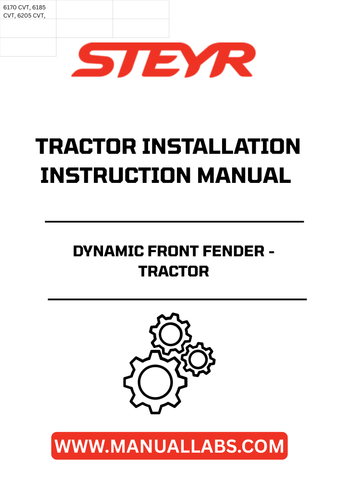 Introducing the STEYR Dynamic Front Fender, designed specifically for your tractor to enhance both functionality and aesthetics. This high-quality fender not only protects your vehicle from debris and mud but also adds a sleek, professional look to your equipment. Crafted with durability in mind, it ensures long-lasting performance even in the toughest conditions.