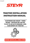 Introducing the STEYR Electronic Mid-Mount with Three Valves, designed specifically for Vestrum 100-130 CVX, T5.110-T5.140 Auto Command, and 4100-4130 Expert CVT tractors. This installation instructions manual (part number 51478248) is an essential resource for ensuring seamless integration and optimal performance of your tractor's hydraulic system.