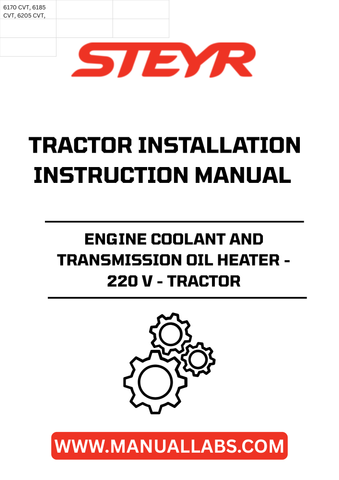 Introducing the STEYR Engine Coolant and Transmission Oil Heater, designed specifically for tractors to ensure optimal performance in all conditions. With a powerful 220 V output, this heater effectively warms your engine coolant and transmission oil, reducing wear and tear while enhancing fuel efficiency. Say goodbye to cold starts and hello to reliable operation, even in the harshest weather.