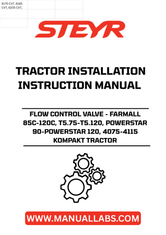 Introducing the STEYR Flow Control Valve, designed specifically for a range of tractor models including the Farmall 85C-120C, T5.75-T5.120, and Powerstar 90-120. This essential component ensures optimal hydraulic performance, allowing for precise control of fluid flow in your agricultural machinery. With the model number 48041223, you can trust that this valve meets the highest standards of quality and reliability.