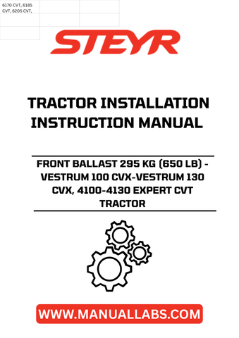 Enhance the stability and performance of your Vestrum 100 CVX and Vestrum 130 CVX tractors with the STEYR Front Ballast, weighing 295 kg (650 lb). This essential accessory is designed to optimize weight distribution, ensuring better traction and control during demanding tasks. Whether you're plowing, hauling, or performing other heavy-duty operations, this front ballast is a must-have for maximizing your tractor's efficiency.
