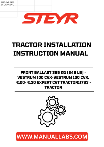 Enhance the stability and performance of your Vestrum 100 CVX and Vestrum 130 CVX tractors with the STEYR Front Ballast, weighing 385 kg (849 lb). This essential accessory is designed to optimize weight distribution, ensuring better traction and control during demanding tasks. Whether you're plowing, hauling, or performing other heavy-duty operations, this front ballast is a must-have for maximizing your tractor's efficiency.