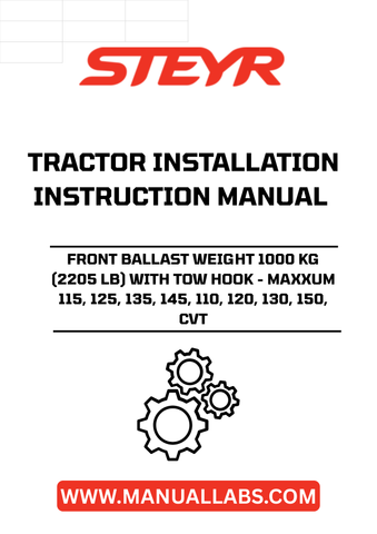 Enhance the performance of your STEYR Maxxum tractor with the robust 1000 kg (2205 lb) Front Ballast Weight. Designed specifically for models 115, 125, 135, 145, 110, 120, 130, and 150, this ballast weight ensures optimal stability and traction, allowing you to tackle even the toughest tasks with confidence.