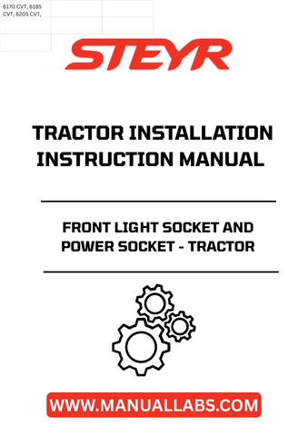 Enhance your STEYR tractor's functionality with the STEYR Front Light Socket and Power Socket. Designed for seamless installation, this essential component ensures reliable power supply for your front lights, improving visibility and safety during nighttime operations.