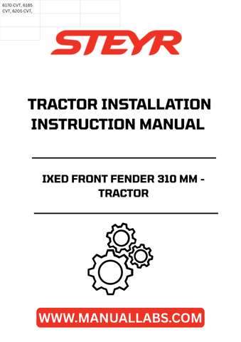 Enhance your tractor's performance and appearance with the STEYR IXED Front Fenders, designed specifically for optimal fit and functionality. Measuring 310 mm, these fenders provide robust protection against debris and mud, ensuring your equipment remains in top condition during demanding tasks.