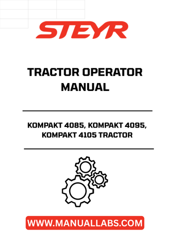 Enhance your operational efficiency with the STEYR KOMPAKT 4085, 4095, and 4105 Tractor Operator Manual. This comprehensive guide is designed to provide you with essential information and insights to maximize the performance of your tractor. Whether you're a seasoned operator or new to the STEYR family, this manual is an invaluable resource for understanding your machine's capabilities.