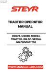 Discover the essential STEYR M9078, M9086, and M9094 Tractor Operator Manual, designed specifically for models with serial number DBD0061736. This comprehensive guide is your go-to resource for understanding the operation and maintenance of your tractor, ensuring optimal performance and longevity.