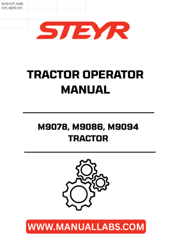 Discover the essential STEYR M9078, M9086, M9094 Tractor Operator Manual - 6-7270, your go-to resource for maximizing the performance and longevity of your tractor. This comprehensive manual provides detailed instructions and insights tailored specifically for these models, ensuring you have the knowledge needed to operate your equipment safely and efficiently.