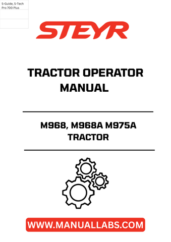 Discover the essential STEYR M968, M968A, and M975A Tractor Operator Manual (1TS228-97), designed to enhance your operational efficiency and ensure optimal performance of your tractor. This comprehensive guide provides detailed instructions, troubleshooting tips, and maintenance schedules tailored specifically for these models, making it an indispensable resource for both new and experienced operators.