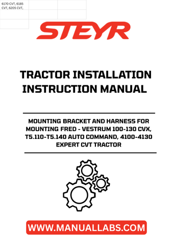Enhance your tractor's functionality with the STEYR Mounting Bracket and Harness, specifically designed for seamless installation of the FRED - Vestrum 100-130 CVX, T5.110-T5.140 Auto Command, and 4100-4130 Expert CVT models. This essential accessory ensures a secure and reliable fit, allowing you to maximize the performance of your equipment.