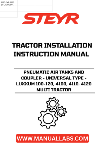 Introducing the STEYR Pneumatic Air Tanks and Coupler, a universal solution designed specifically for LUXXUM 100-120, 4100, 4110, and 4120 multi-tractor installations. This high-quality component ensures optimal performance and reliability, making it an essential addition to your agricultural equipment.