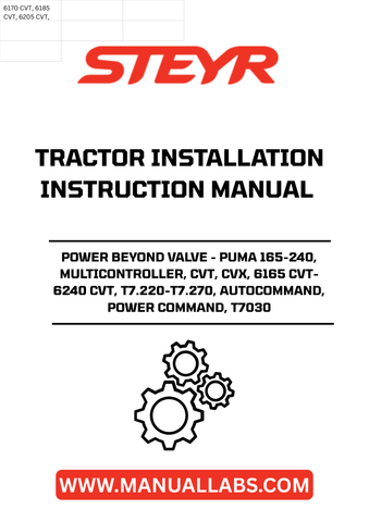 STEYR POWER BEYOND VALVE - PUMA 165-240, MULTICONTROLLER, CVT, CVX, 6165 CVT-6240 CVT, T7.220-T7.270, AUTOCOMMAND, POWER COMMAND, T7030 INSTALLATION INSTRUCTIONS MANUAL - 48104609