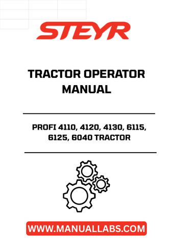Discover the essential STEYR PROFI Tractor Operator Manual, designed specifically for models 4110, 4120, 4130, 6115, 6125, and 6040. This comprehensive guide provides detailed instructions and insights to help you operate your tractor efficiently and safely. With clear diagrams and step-by-step procedures, you’ll have all the information you need at your fingertips.