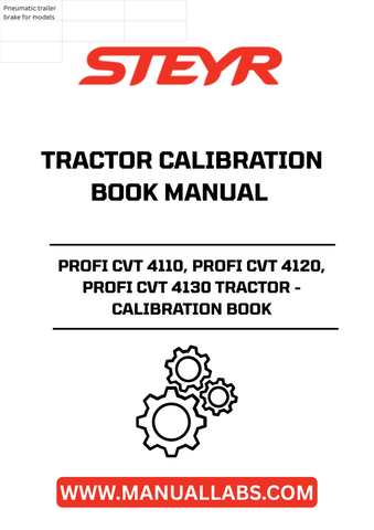 Enhance the performance of your STEYR PROFI CVT 4110, 4120, and 4130 tractors with the essential Calibration Book Manual (Part No. 47851902). This comprehensive guide is designed to help you achieve optimal calibration settings, ensuring your tractor operates at peak efficiency.