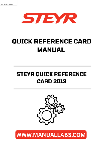 Enhance your farming efficiency with the STEYR Quick Reference Card 2013, designed specifically for precision farming. This comprehensive manual provides essential information at your fingertips, ensuring you have the right guidance for optimal performance in the field.