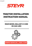Enhance the stability and performance of your STEYR tractor with the STEYR Rear Wheel Ballast, featuring two robust 200 kg (441 lbs) weights. Designed specifically for STEYR models, this ballast system ensures optimal weight distribution, improving traction and reducing tire wear during heavy-duty operations.
