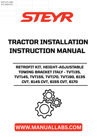 Upgrade your STEYR tractor with the innovative Height-Adjustable Towing Bracket Retrofit Kit, designed specifically for models TVT135, TVT145, TVT155, TVT170, TVT190, 6135 CVT, 6145 CVT, 6155 CVT, and 6170. This essential accessory enhances your tractor's versatility, allowing for seamless towing of various implements and attachments, making it a must-have for any serious farmer or contractor.