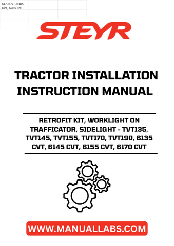 Upgrade your STEYR tractor with the Retrofit Kit designed for enhanced visibility and safety. This kit includes a worklight for the trafficator and sidelights, specifically tailored for models TVT135, TVT145, TVT155, TVT170, TVT190, 6135 CVT, 6145 CVT, 6155 CVT, and 6170 CVT. Illuminate your work environment and ensure you’re seen, no matter the conditions.