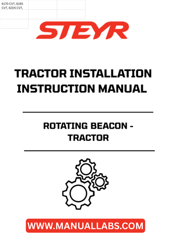 Introducing the STEYR Rotating Beacon, designed specifically for tractor installation. This essential accessory enhances visibility and safety on the job, ensuring that you are seen in any working environment. With its robust construction and reliable performance, the beacon is built to withstand the rigors of agricultural tasks.