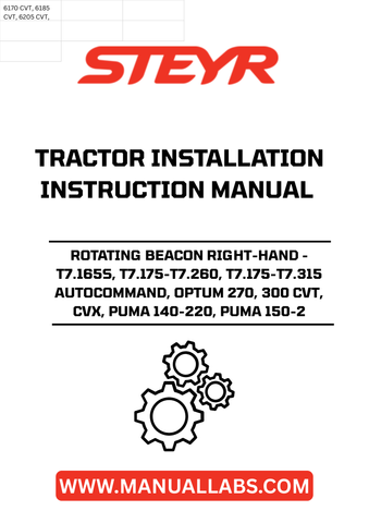 Enhance your tractor's visibility and safety with the STEYR Rotating Beacon, designed specifically for models T7.165S, T7.175-T7.260, T7.175-T7.315 Autocommand, Optum 270, 300 CVT, CVX, and Puma 140-220, Puma 150-2. This high-quality beacon ensures that you are seen in any working environment, providing peace of mind while you operate your machinery.