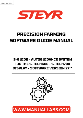 Introducing the STEYR S-Guide, the ultimate autoguidance system designed specifically for the S-Tech600 and S-Tech700 displays. This advanced software version 27.* enhances your precision farming capabilities, ensuring optimal performance and efficiency in your agricultural operations.