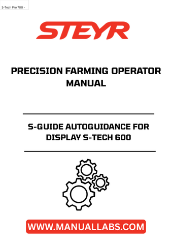 Experience precision farming like never before with the STEYR S-Guide Autoguidance for the S-Tech 600 display. This advanced operator manual (part number 87496411) is designed to enhance your farming efficiency, providing you with the tools needed to optimize your field operations.