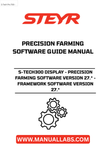 Introducing the STEYR S-TECH300 Display, your ultimate companion for precision farming. This advanced software version 27.* is designed to enhance your agricultural operations, providing you with the tools needed to optimize productivity and efficiency on your farm. With its user-friendly interface, you can easily navigate through various features tailored to meet the demands of modern farming.