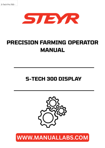 Discover the STEYR S-TECH 300 Display Precision Farming Operator Manual, your essential guide to maximizing the efficiency of your farming operations. This comprehensive manual, with the part number 84174410, is designed to help you navigate the advanced features of the S-TECH 300 display, ensuring you get the most out of your precision farming technology.