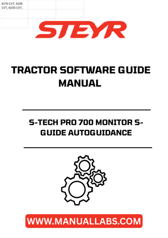 Experience precision farming like never before with the STEYR S-TECH PRO 700 Monitor S-Guide Autoguidance Tractor Software. This advanced software guide manual (part number 48115336) is designed to enhance your agricultural efficiency, providing you with the tools needed for seamless navigation and optimal field performance.