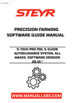 Experience unparalleled precision in your farming operations with the STEYR S-TECH PRO 700 S-GUIDE Autoguidance System. Designed for all makes, this advanced system ensures you achieve optimal accuracy in your fieldwork, reducing overlap and saving valuable resources. With software version 28.10.*, you can trust that you are equipped with the latest technology to enhance your productivity.