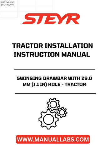 Enhance your tractor's versatility with the STEYR Swinging Drawbar, featuring a robust 29.0 mm (1.1 in) hole designed for seamless installation. This essential accessory allows for improved towing capabilities, making it perfect for a variety of agricultural tasks. Crafted for durability, it ensures reliable performance in demanding conditions.