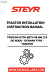 Introducing the STEYR Trailer Hitch with a robust 38 mm (1.5 in) hook, designed specifically for German-type tractors. This high-quality hitch ensures a secure and reliable connection for all your towing needs, making it an essential addition to your agricultural equipment. Crafted for durability, it withstands the rigors of heavy-duty use while maintaining optimal performance.