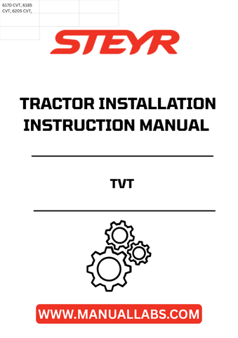 Introducing the STEYR TVT Tractor Installation Instructions Manual (Part No. 6036233070), your essential guide for seamless tractor setup. This comprehensive manual provides step-by-step instructions, ensuring that you can efficiently install and operate your STEYR TVT tractor with confidence.