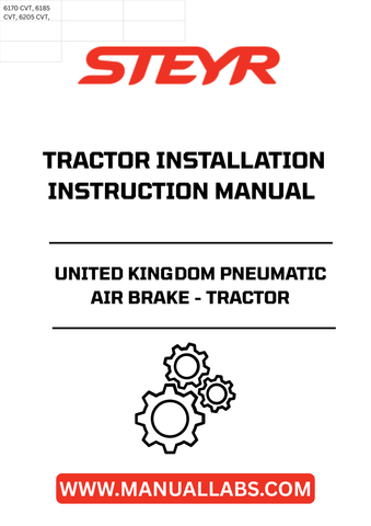 Introducing the STEYR United Kingdom Pneumatic Air Brake Installation Instructions Manual, a must-have resource for ensuring the optimal performance of your tractor's braking system. This comprehensive manual, with the part number 51478242, provides clear and detailed guidance for the installation of pneumatic air brakes, making it an essential tool for both professionals and DIY enthusiasts.