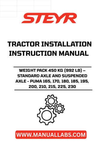 Introducing the STEYR Weight Pack, designed specifically for the Puma series tractors (165, 170, 180, 185, 195, 200, 210, 215, 225, 230). This robust weight pack offers a substantial 450 kg (992 lb) of added stability and traction, ensuring optimal performance in various agricultural tasks. Whether you're plowing, tilling, or hauling, this weight pack enhances your tractor's capabilities, making it an essential addition to your equipment.