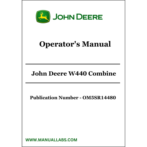 John Deere W440 Combine Operator's Manual OM5SR14480 - PDF File Download