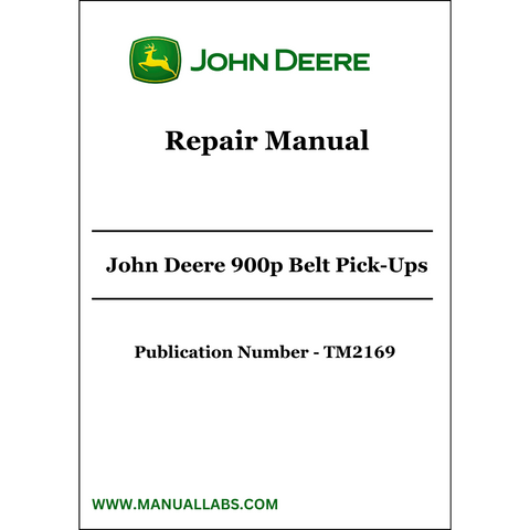 John Deere 900p Belt Pick-Ups Repair Manual TM2169 - PDF File Download 