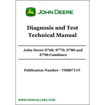 John Deere S760, S770, S780 and S790 Combines Diagnosis and Test Technical Manual TM807119 - PDF File Download 