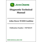 John Deere W430 Combine Diagnostic Technical Manual TM705319 - PDF File Download