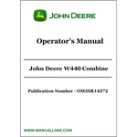 John Deere W440 Combine Operator's Manual OM5SR14572 - PDF File Download