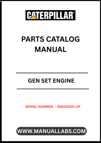 CAT GEN SET ENGINE PARTS CATALOG MANUAL S/N - 29A00001-UP