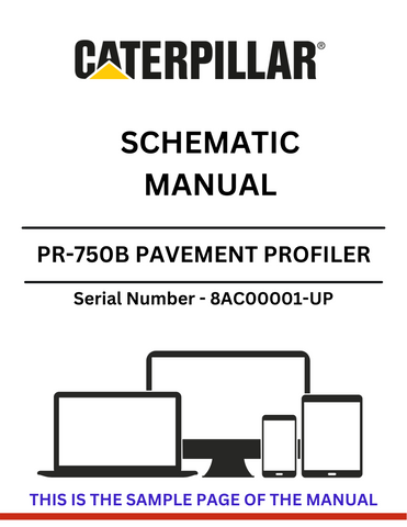  Discover the CAT PR-750B Pavement Profiler Schematic Manual for models S/N 8AC00001-UP, powered by the reliable 3412 engine. Essential resource for operators.