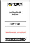 CAT 777F TRUCK PARTS CATALOG MANUAL S/N - JRP00001-UP
