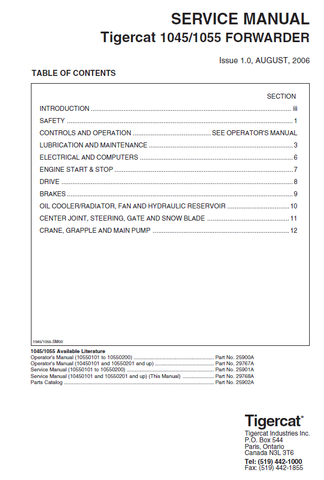 TIGERCAT 1045 FORWARDER REPAIR MANUAL